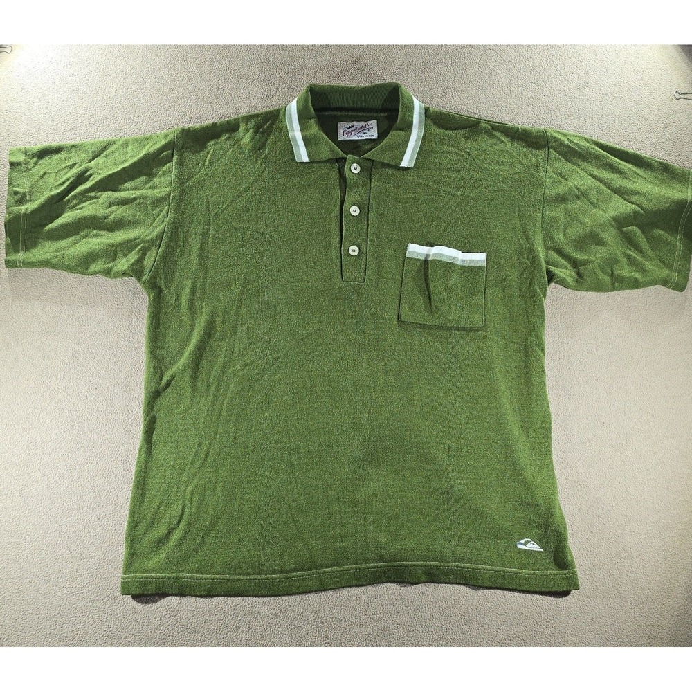 Quicksilver Coupe De Ville Surfer 90's Y2K Olive Green Polo Sweater Large